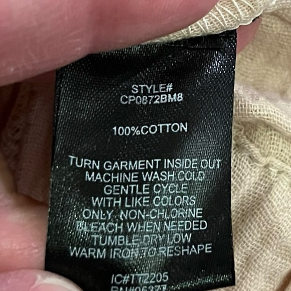 NWOT Sanctuary Cream Wide Leg Pull On Textured Pants 100% Cotton, Women's Size M - Picture 7 of 8